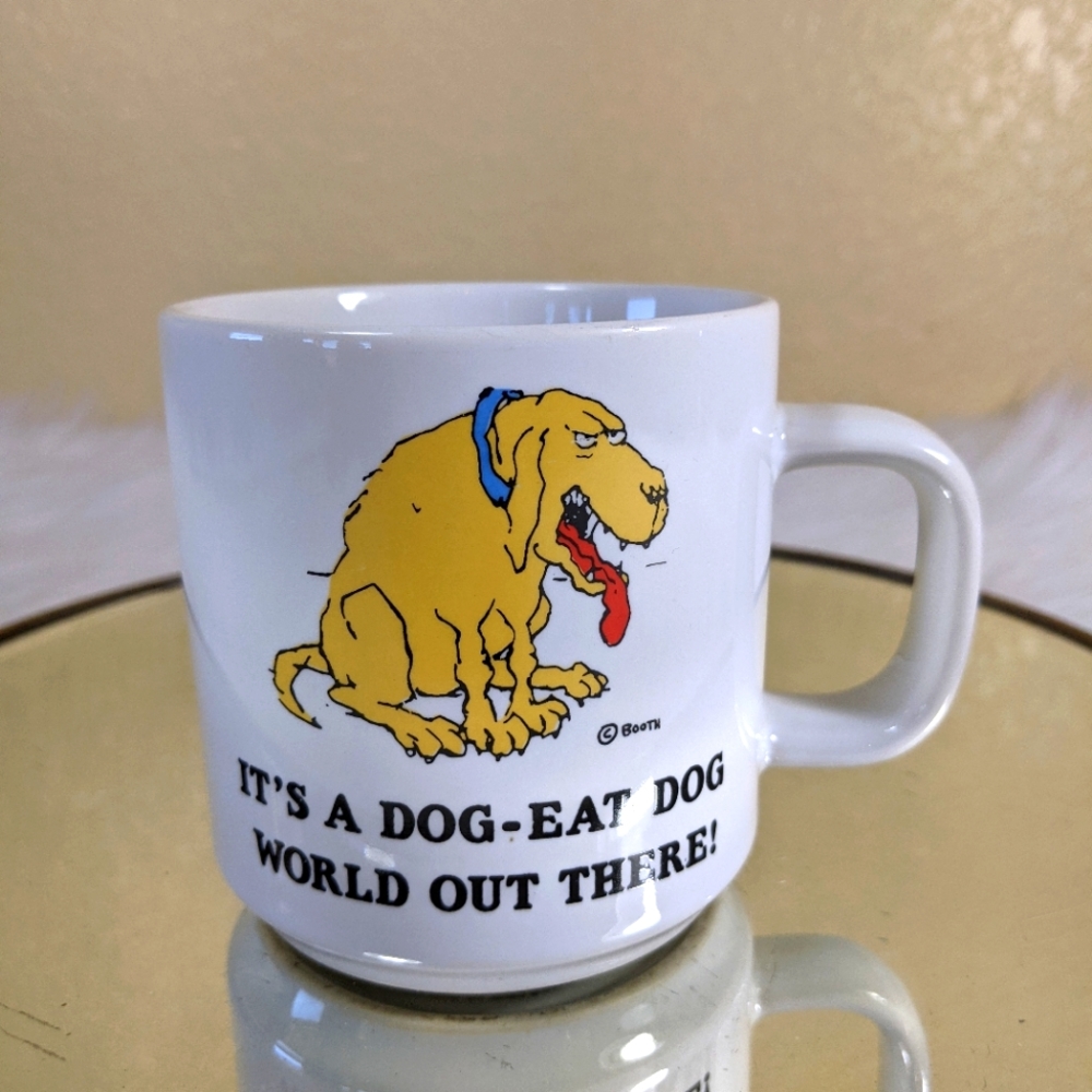 Drawing Board Greeting Cards Dog Eat Dog World Coffee Mug Vintage